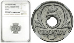 Second Polish Republic Circulation coins
POLSKA / POLAND / POLEN / POLOGNE / POLSKO

Generalna Gubernia. 5 groszy 1939 cynk NGC MS65 (2 MAX) - BEAU...