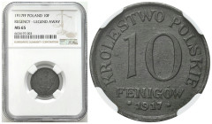 Second Polish Republic Circulation coins
POLSKA / POLAND / POLEN / POLOGNE / POLSKO

Królestwo Polskie. 10 fenig 1917 NGC MS65 (MAX) - AMAZING 

...