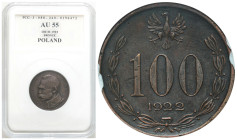 Second Polish Republic - PROBE Coins
POLSKA / POLAND / POLEN / PROBA / PATTERN

II RP. PROBE / PATTERN miedź 100 mark 1922 Piłsudski

Moneta proj...