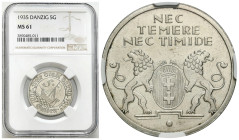 Free City of Gdansk
POLSKA / POLAND / POLEN / POLOGNE / POLSKO

Wolne Miasto Gdańsk/Danzig. 5 gulden 1935 Koga NGC MS61 – RARE 

Piękny egzemplar...