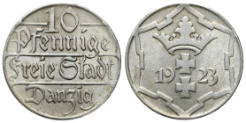 Free City of Gdansk
POLSKA / POLAND / POLEN / POLOGNE / POLSKO

Wolne Miasto Gdańsk/Danzig. 10 fenig 1923, Berlin 

Ładnie zachowane.

Details:...