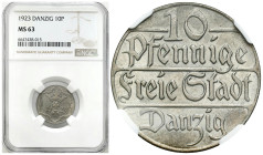 Free City of Gdansk
POLSKA / POLAND / POLEN / POLOGNE / POLSKO

Wolne Miasto Gdańsk/Danzig. 10 fenig 1923 NGC MS63 - BEAUTIFUL 

Wysoka nota grad...