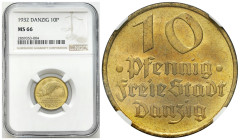 Free City of Gdansk
POLSKA / POLAND / POLEN / POLOGNE / POLSKO

Wolne Miasto Gdańsk/Danzig. 10 fenig 1932 NGC MS66 (2 MAX) - WSPANIAŁE 

Druga na...