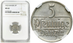 Free City of Gdansk
POLSKA / POLAND / POLEN / POLOGNE / POLSKO

Wolne Miasto Gdańsk/Danzig. 5 fenig 1923 NGC MS62 - BEAUTIFUL 

Piękny egzemplarz...