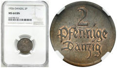 Free City of Gdansk
POLSKA / POLAND / POLEN / POLOGNE / POLSKO

Wolne Miasto Gdańsk/Danzig. 2 fenig 1926, NGC MS64 BN 

Blask menniczy, doskonały...