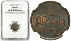 Free City of Gdansk
POLSKA / POLAND / POLEN / POLOGNE / POLSKO

Wolne Miasto Gdańsk/Danzig. 1 fenig 1937 NGC MS64 BN - BEAUTIFUL 

Pięknie zachow...