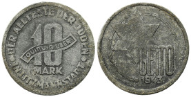 Lodz Ghetto (Litzmannstadt)
POLSKA / POLAND / POLEN / POLOGNE / POLSKO

Getto Łódź. 10 mark 1943, magnez, BEZ KROPEK w ÜBER - RARITY 

Ekstremaln...