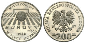 Nickel PROBE coins
POLSKA / POLAND / POLEN / PROBA / PATTERN

PRL. PROBE / PATTERN Nickel 200 zlotych 1987 - Mistrzostwa Europy w piłce nożnej `88 ...