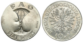 Nickel PROBE coins
POLSKA / POLAND / POLEN / PROBA / PATTERN

PRL. PROBE / PATTERN Nickel 10 zlotych 1971 - FAO fiat panis 

Piękny menniczy egze...