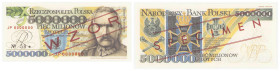 Polish banknotes - Third Polish Republic
POLSKA / POLAND / POLEN / POLOGNE / POLSKO

WZÓR / SPECIMEN 5.000.000 złotych 1995 - REPLIKA PROJEKTU seri...
