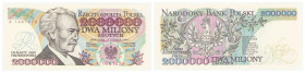 Polish banknotes - Third Polish Republic
POLSKA / POLAND / POLEN / POLOGNE / POLSKO

2.000.000 złotych 1992 seria A - z błędem KONSTYTUCYJY - PIĘKN...