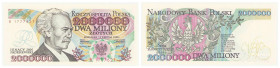 Polish banknotes - Third Polish Republic
POLSKA / POLAND / POLEN / POLOGNE / POLSKO

2.000.000 złotych 1992 seria B - KONSTYTUCYJNY 

Wariant z p...