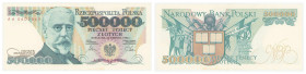 Polish banknotes - Third Polish Republic
POLSKA / POLAND / POLEN / POLOGNE / POLSKO

500.000 złotych 1990 seria AA 

Poszukiwana seria AA.Podwójn...