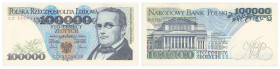 Polish banknotes - Third Polish Republic
POLSKA / POLAND / POLEN / POLOGNE / POLSKO

100.000 złotych 1990 seria CD 

Poziome ugięcie przechodzące...