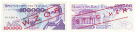 Polish banknotes - Third Polish Republic
POLSKA / POLAND / POLEN / POLOGNE / POLSKO

WZÓR / SPECIMEN. 100.000 złotych 1993 seria A 

WZÓR / SPECI...