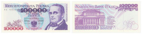 Polish banknotes - Third Polish Republic
POLSKA / POLAND / POLEN / POLOGNE / POLSKO

100.000 złotych 1993 seria AE 

Ostatnia seria w emisji.Pięk...