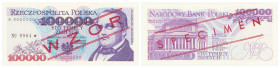 Polish banknotes - Third Polish Republic
POLSKA / POLAND / POLEN / POLOGNE / POLSKO

WZÓR / SPECIMEN. 100.000 złotych 1993 seria A 

WZÓR / SPECI...