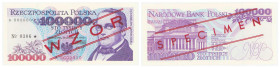Polish banknotes - Third Polish Republic
POLSKA / POLAND / POLEN / POLOGNE / POLSKO

WZÓR / SPECIMEN. 100.000 złotych 1993 seria A 

WZÓR / SPECI...
