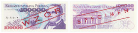 Polish banknotes - Third Polish Republic
POLSKA / POLAND / POLEN / POLOGNE / POLSKO

WZÓR / SPECIMEN. 100.000 złotych 1993 seria A 

WZÓR / SPECI...