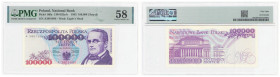 Polish banknotes - Third Polish Republic
POLSKA / POLAND / POLEN / POLOGNE / POLSKO

100.000 złotych 1993 seria A, PMG 58 - PIERWSZA SERIA 

Posz...
