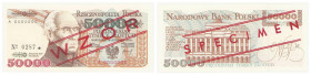 Polish banknotes - Third Polish Republic
POLSKA / POLAND / POLEN / POLOGNE / POLSKO

WZÓR / SPECIMEN. 50.000 złotych 1993 seria A 

WZÓR / SPECIM...