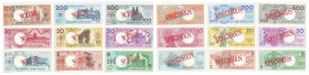 Polish banknotes - Third Polish Republic
POLSKA / POLAND / POLEN / POLOGNE / POLSKO

WZÓR/SPECIMEN Komplet Miasta Polskie 1-500 złotych 1990, 9 szt...