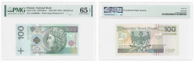 Polish banknotes - Third Polish Republic
POLSKA / POLAND / POLEN / POLOGNE / POLSKO

100 złotych 1994 - rzadka seria AA - 0006681, PMG 65 EPQ - WYŚ...