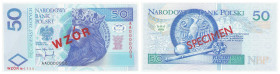 Polish banknotes - Third Polish Republic
POLSKA / POLAND / POLEN / POLOGNE / POLSKO

WZÓR / SPECIMEN 50 złotych 1994 seria AA - RZADKOŚĆ 

WZÓR /...