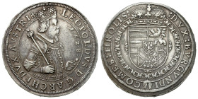 Austria
Austria. Leopold V (1619-1632). Thaler (Taler) 1628, Hall - NICE 
AW: Półpostać arcyksięcia w prawo i napis w otoku
RW: Tarcza herbowa i na...
