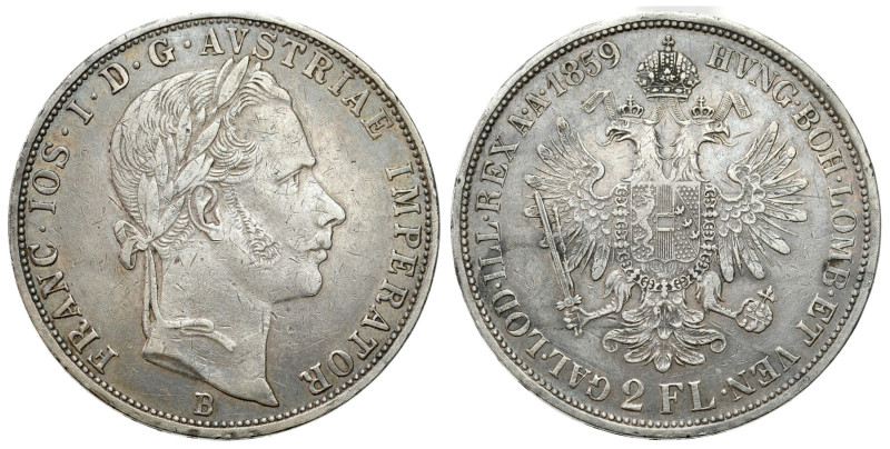 Austria
Austria. Franz Joseph I (18481916). 2 florins 1859 B, Kremnica 

Ładn...