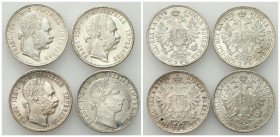 Austria
Austria. 1 florin 18601879 Vienna, set of 4 

Monety w ładnym stanie zachowania, z delikatna patyną.

Details: Łączna waga: 49,36 g Ag 
...