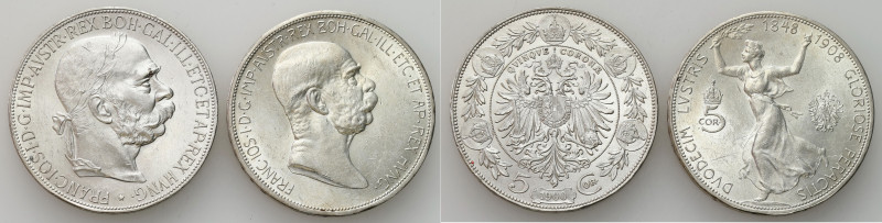 Austria
Austria/Hungary. Franz Joseph I. 5 crowns 19001908 set of 2 

Pięknie...