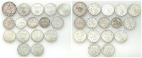 Austria
Austria. 1-10 shillings 1925-1973, set of 16 

Monety w stanie od 2+ do 3-.

Details: 119,31 g Ag łącznie 
Condition: 2+/3- (EF+/VF-)
