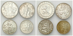 Czechoslovakia / The Czech republic
Czechoslovakia. 25-100 crowns 1948-1955, set of 4 

Monety ze starego klasera, ślady plastiku na powierzchni.
...
