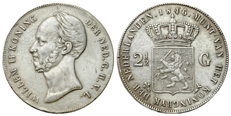 Netherlands
Netherlands. Wilhelm II (1840-1849). 2 1/2 guilder 1846, Utrecht 
...