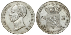 Netherlands
Netherlands. Wilhelm II (1840-1849). 2 1/2 guilder 1846, Utrecht 

Obiegowy stan zachowania.

Details: 24,64 g Ag 
Condition: 3 (VF)...
