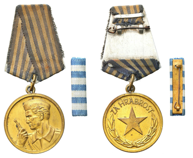 Yugoslavia
Yugoslavia. Medal for courage 1967 + ribbon 

Przybrudzony materia...