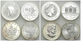 Canada
Canada, Austria, Australia. Ounces of Silver, Set of 4 

Zestaw czterech srebrnych uncjowych monet.Patyna.

Details: 124,4 g Ag 999 łączni...