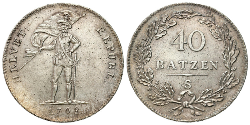 Switzerland
Switzerland. 40 Batzen (Neutaler) 1798 S, Solothurn 

Ładny, natu...