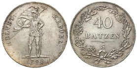 Switzerland
Switzerland. 40 Batzen (Neutaler) 1798 S, Solothurn 

Ładny, naturalny egzemplarz.

Details: 29,4 g Ag 
Condition: 3+ (VF+) 
Litera...