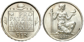 Switzerland
Switzerland. 5 francs 1936 B, Bern - RARE 

Pęknie zachowane.

Details: 15,06 g Ag 
Condition: 1- (UNC-) 
Literature: KM 41