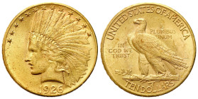 USA
USA. $10 dollars 1926 Indian, Philadelphia 

Typ Indianin.&nbsp;Ślady plastiku na powierzchni.

Details: 16,70 g Au 900 
Condition: 2 (EF)