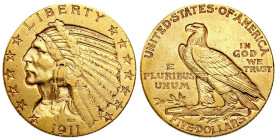 USA
USA. 5 Dollars 1911 Indian, Philadelphia 

Ładnie zachowane.

Details: 8,36 g Au 900 
Condition: 2- (EF-) 
Literature: Friedberg 148