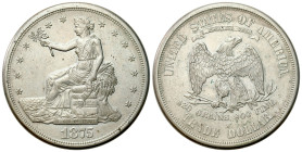 USA
USA. 1875 S Dollar, San Francisco 

Patyna, delikatny osad.

Details: 27,12 g Ag 900 
Condition: 2- (EF-) 
Literature: KM 108