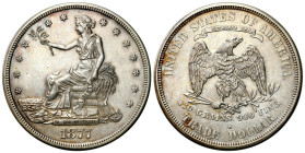 USA
USA. 1877 S Trade Dollar, San Francisco - RARE 

Rzadki typ monety.Przetarte tło.

Condition: 2- (EF-) 
Literature: KM 108