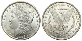 USA
USA. 1 Dollar 1885 O, New Orleans - BEAUTIFUL 

Pięknie zachowany egzemplarz, dużo połysku.

Details: 26,81 g Ag 900 
Condition: 1-/2+ (UNC-...