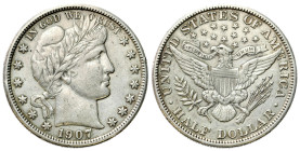 USA
USA. 1/2 Dollar 1907, Philadelphia 

Resztki połysku.

Details: 12,5 g Ag 900 
Condition: 3/3+ (VF/VF+) 
Literature: KM 116