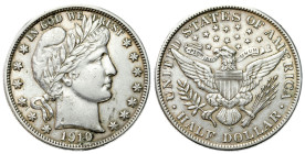 USA
USA. 1/2 Dollar 1910 S, San Francisco 

Wypolerowane.&nbsp;

Details: 12,5 g Ag 900 
Condition: 3 (VF) 
Literature: KM 116
