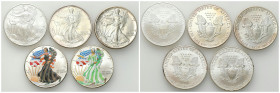 USA
USA. 1 Dollar 1999-2010, Set of 5 - SILVER INVESTMENT PACKAGE 

Piękne, mennicze egzemplarze.&nbsp;Pakiet inwestycyjny srebra o masie 5 uncji....