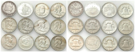 USA
USA. 1/2 Dollar 1893-1982, Set of 12 

Obiegowe stany zachowania, patyna osad, monety ze starego klasera (niektóre wypolerowane)1/2 dolara z 19...